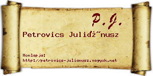 Petrovics Juliánusz névjegykártya